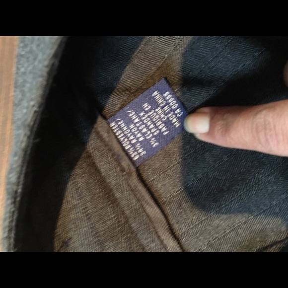 Grey with slight back stripe wide leg dress pants. - Picture 6 of 6